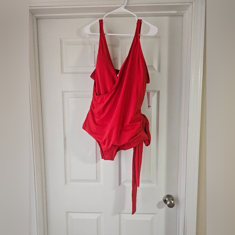 Fortune Swimwear Red Crimson Wrap Tie Swimsuit